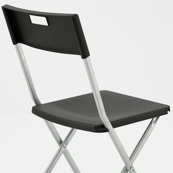 GUNDE Chaise pliante, noir