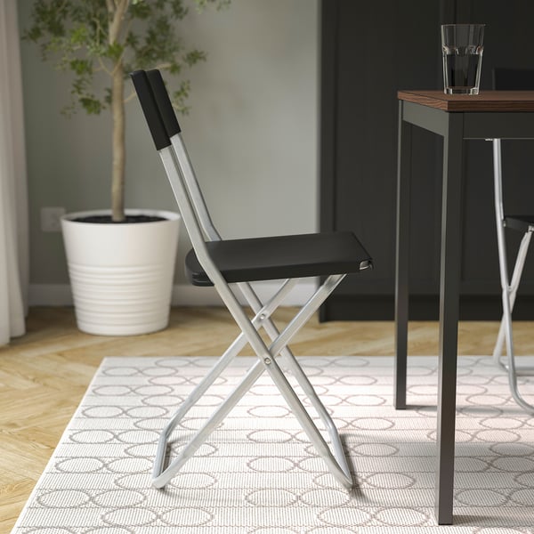 GUNDE Chaise pliante, noir