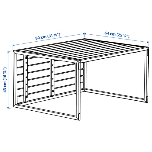 HÅKANSKÄR Table basse, extérieur/teinté brun clair, 31 1/2x25 1/4 "