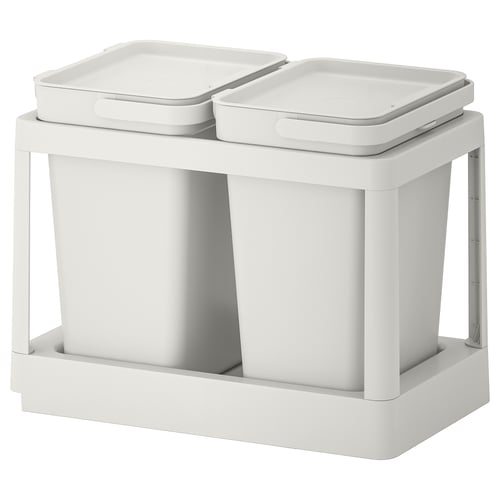 HÅLLBAR Solution tri des déchets, coulissant/gris clair, 5 gallon