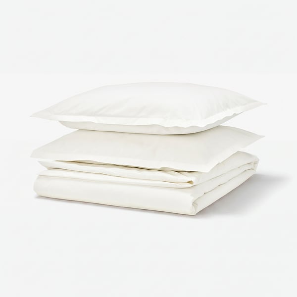 HAMPFLOCKEL Housse de couette et taie(s), blanc, 2 places/grand 2 places