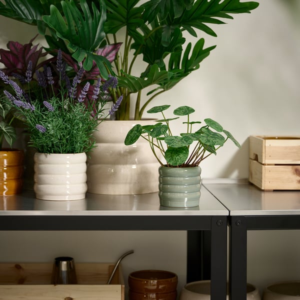 HASSELBUKETT Cache-pot, intérieur/extérieur/beige, 4 ¾ "