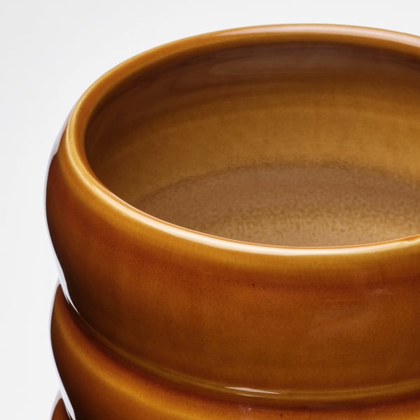 HASSELBUKETT Cache-pot, intérieur/extérieur/brun-jaune, 4 ¾ "