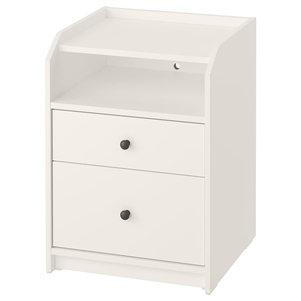 HAUGA Commode à 2 tiroirs, blanc, 19 5/8x18 1/8x26 3/4 "