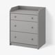 HAUGA Commode à 3 tiroirs, gris, 27 1/2x18 1/8x33 1/8 "
