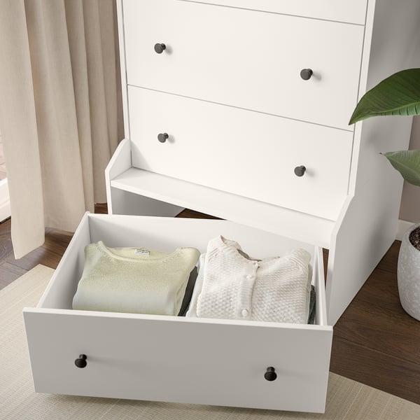 HAUGA Commode à 4 tiroirs, blanc, 27 1/2x41 "