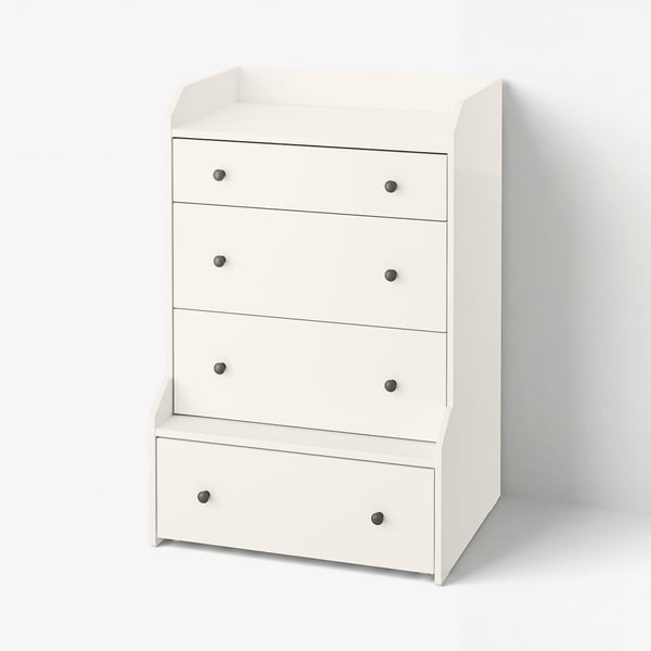 HAUGA Commode à 4 tiroirs, blanc, 27 1/2x41 "
