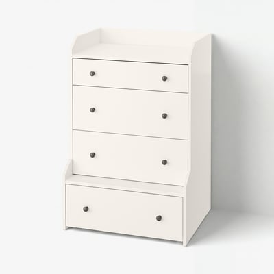 HAUGA Commode à 4 tiroirs, blanc, 27 1/2x41 "