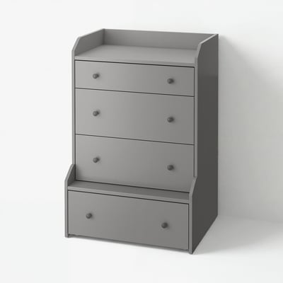 HAUGA Commode à 4 tiroirs, gris, 27 1/2x41 "