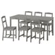 HAUGA / HAUGA Table et 6 chaises, gris/gris, 66 1/8x29 1/8 "