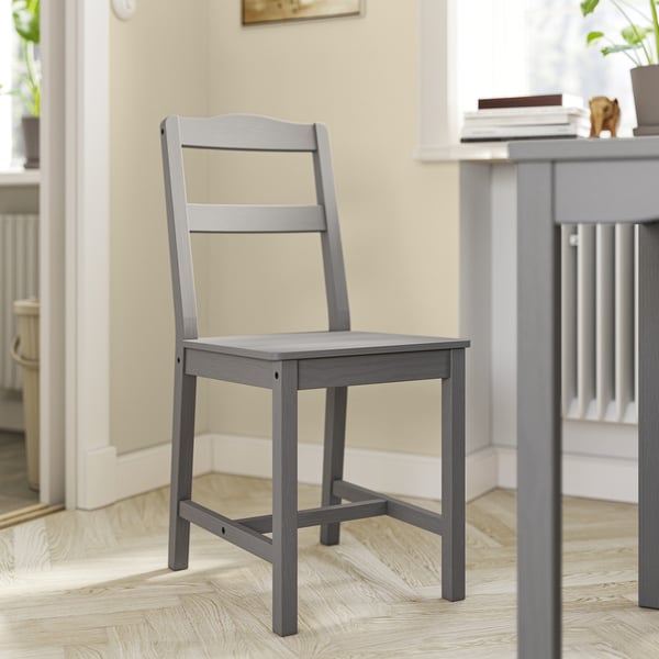 HAUGA / HAUGA Table et 6 chaises, gris/gris, 66 1/8x29 1/8 "