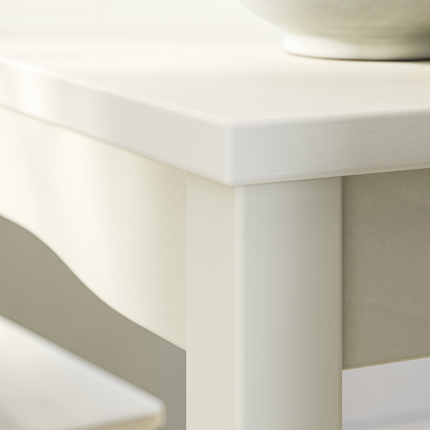 HAUGA / HÖGVED Table et 4 chaises, blanc/bouleau plaqué, 46 1/2x29 1/8 "