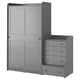 HAUGA Rangement avec tiroirs, gris, 74x21 5/8x78 3/8 "