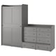 HAUGA Rangement avec tiroirs, gris, 100 3/4x21 5/8x78 3/8 "