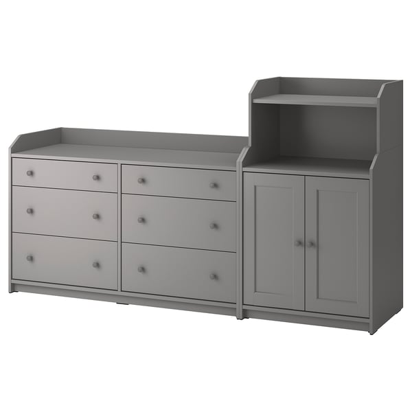HAUGA Rangement, gris, 81 7/8x45 5/8 "