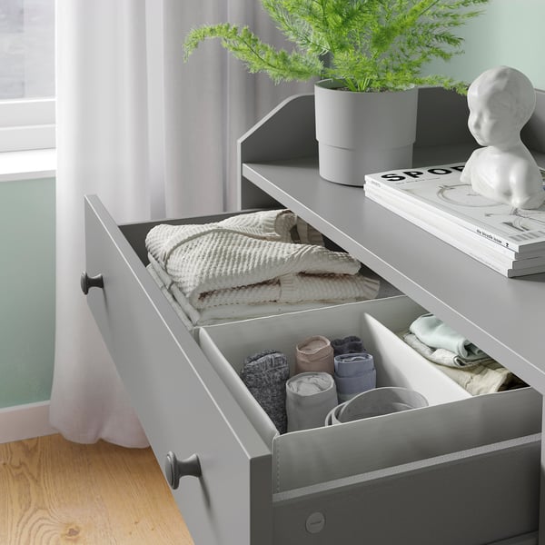 HAUGA Rangement, gris, 81 7/8x45 5/8 "