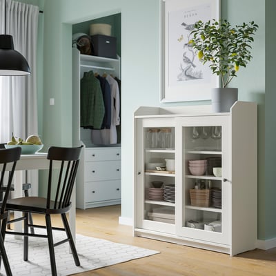 HAUGA Vitrine, blanc, 41 3/8x45 5/8 "