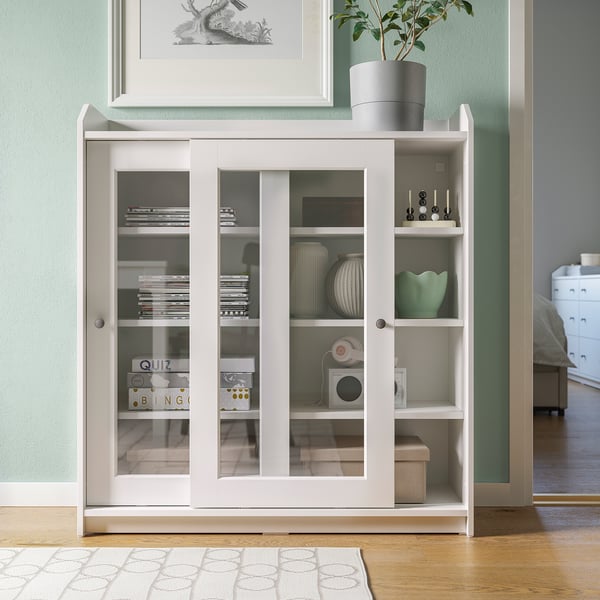 HAUGA Vitrine, blanc, 41 3/8x45 5/8 "