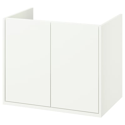 HAVBÄCK Meuble-lavabo à portes, blanc, 30x21x25 1/8 "