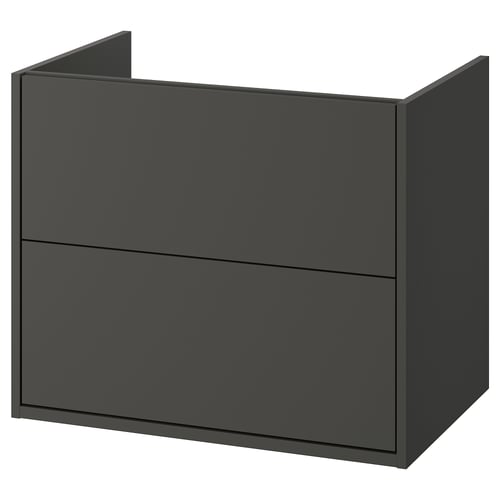 HAVBÄCK Meuble-lavabo à tiroirs, gris foncé, 30x21x25 1/8 "