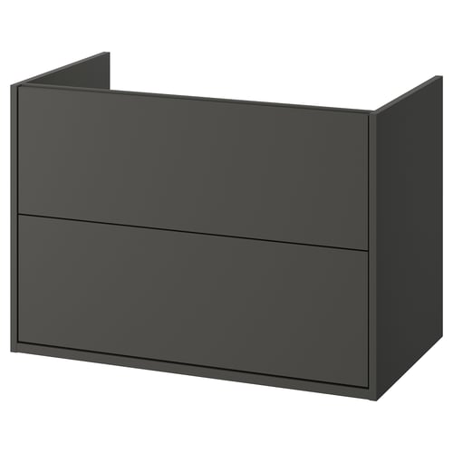 HAVBÄCK Meuble-lavabo à tiroirs, gris foncé, 36x21x25 1/8 "