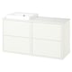 HAVBÄCK / ORRSJÖN Meuble de sdb avec lavabo, blanc/blanc marbré, 49x21 1/2x28 3/8 "