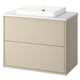 HAVBÄCK / ORRSJÖN Meuble sdb avec tiroirs/lavabo, beige/blanc marbré, 31x21 1/2x28 3/8 "