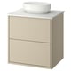 HAVBÄCK / VINDELÄLVEN Meuble sdb avec tiroirs/lavabo, beige/blanc marbré, 25x21 1/2x30 5/8 "