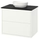 HAVBÄCK / VINDELÄLVEN Meuble sdb avec tiroirs/lavabo, blanc/noir marbré, 31x21 1/2x30 5/8 "
