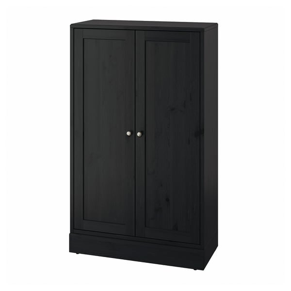HAVSTA Armoire avec plinthe, noir, 31 7/8x14 5/8x52 3/4 "