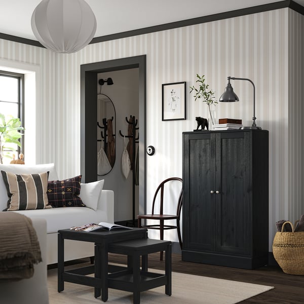 HAVSTA Armoire avec plinthe, noir, 31 7/8x14 5/8x52 3/4 "