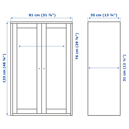 HAVSTA Armoire, noir, 31 7/8x13 3/4x48 3/8 "