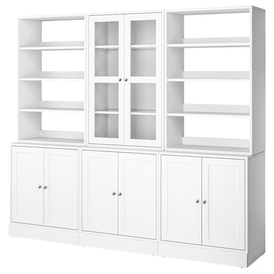 HAVSTA Rangement portes vitrées, blanc, 95 5/8x18 1/2x83 1/2 "