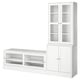 HAVSTA Rangement télé à portes vitrées, blanc, 94 7/8x18 1/2x83 1/2 "