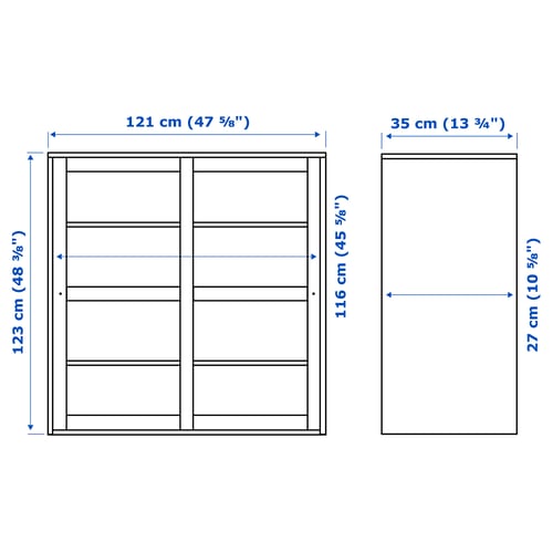 HAVSTA Vitrine, noir, 47 5/8x13 3/4x48 3/8 "