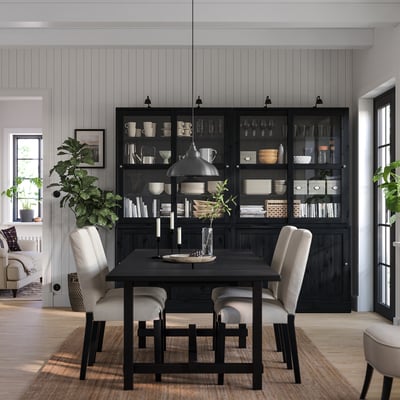 HAVSTA Vitrine, noir, 47 5/8x13 3/4x48 3/8 "