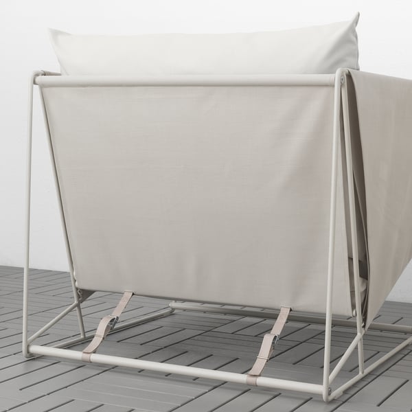 HAVSTEN Fauteuil, extérieur, beige/beige