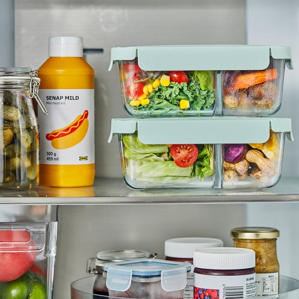 HAVSTOBIS Boîte repas, transparent/vert clair, 24 oz