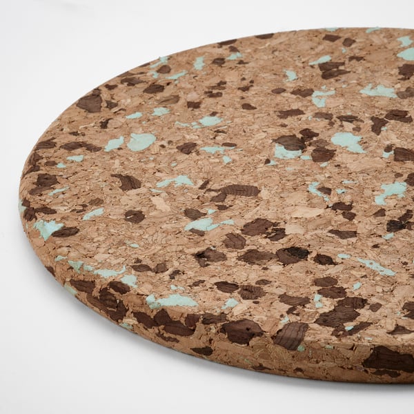 HEAT Dessous-de-plat, liège à motifs/turquoise clair, 7 "
