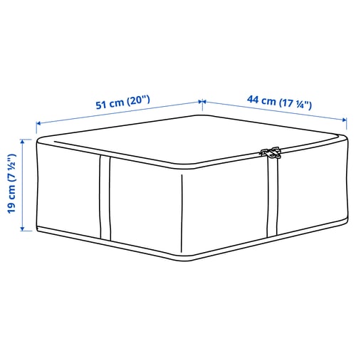 HEMMAFIXARE Sac de rangement, fleur/gris-vert pâle, 17 ¼x20x7 ½ "