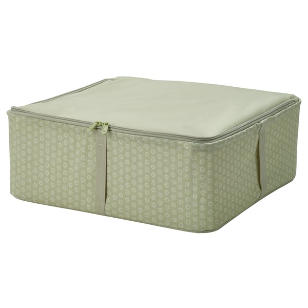 HEMMAFIXARE Sac de rangement, fleur/gris-vert pâle, 17 ¼x20x7 ½ "