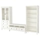 HEMNES Agencement meuble télé, teinté blanc/verre clair, 128 3/8x77 1/2 "