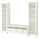HEMNES Agencement meuble télé, teinté blanc, 96 1/2x77 1/2 "