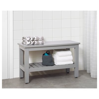 HEMNES Banc, gris, 32 5/8 "