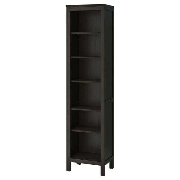 HEMNES Bibliothèque, brun-noir, 19 1/4x77 1/2 "