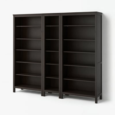 HEMNES Bibliothèque, brun-noir, 90 1/8x77 1/2 "