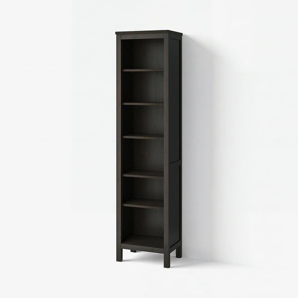 HEMNES Bibliothèque, brun-noir, 19 1/4x77 1/2 "