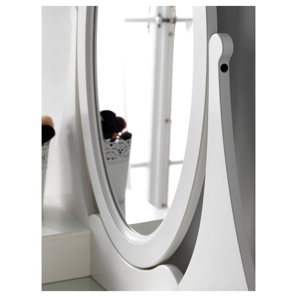 HEMNES Coiffeuse avec miroir, blanc, 39 3/8x19 5/8 "