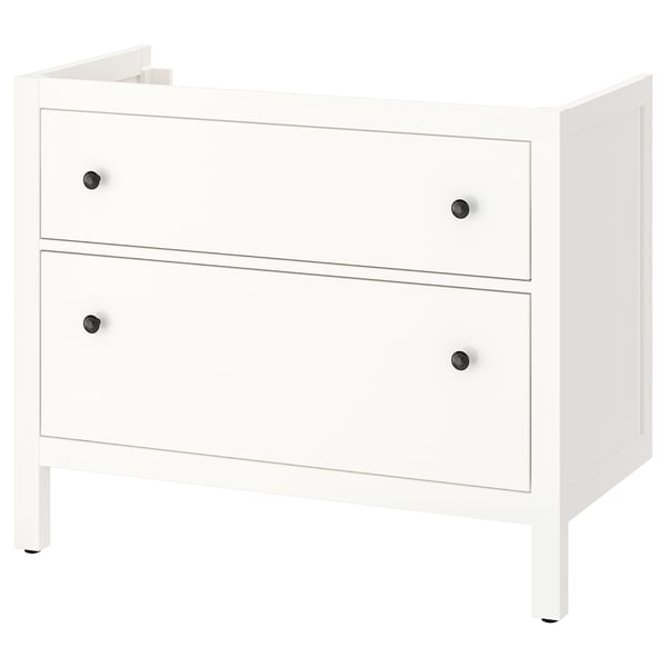 HEMNES Meuble-lavabo à tiroirs, blanc, 36x32 3/8 "