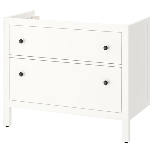 HEMNES Meuble-lavabo à tiroirs, blanc, 36x32 3/8 "